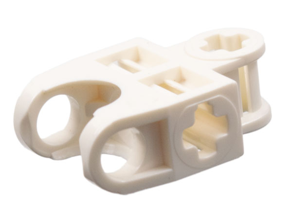 Technic Axle Connector 2 x 3 with Ball Socket, Open Sides in White