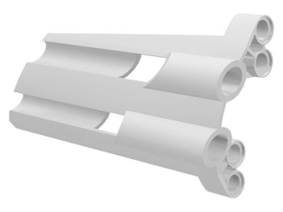 Technic Panel Fairing # 3 Large Long, Large Holes, Side A in White