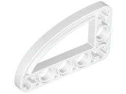 Technic Beam 3 x 5 L-Shape with Quarter Ellipse Thin in White