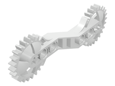 Technic Arm 1 x 7 x 3 with Gear Ends in White