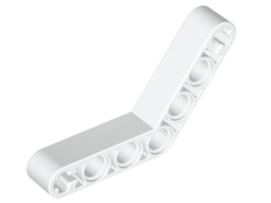 Technic Beam 1 x 7 Bent (4 - 4) Thick in White