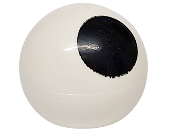 Technic Ball Joint, Black Dot (Eye) print in White