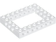 Technic Brick 6 x 8 with 4 x 6 Opening in White