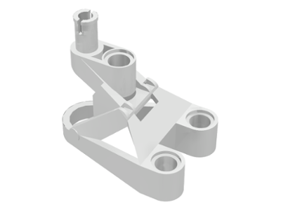 Large Figure Foot, 3 x 4 1/2 x 2 1/3 with Technic Pin Connector in White