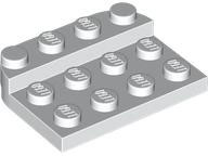 Plate Round Corners Double 3 x 4 with 1 x 4 Raised Edge Studs in White