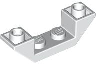 Brick Sloped Inverted 45° 4 x 1 Double with 1 x 2 Recessed in White