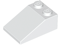 Brick Sloped 33° 3 x 2 in White