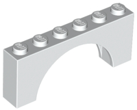 Brick Arch 1 x 6 x 2 - Thick Top with Reinforced Underside in White