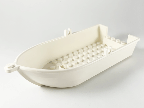 Boat / Rowing Boat 18 x 8 x 2 1/3 with Oarlocks in White