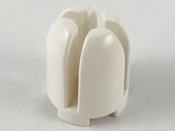 Brick Round 2 x 2 x 2 Dome Top with Cross Cut Slots in White