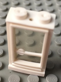 Door 1 x 2 x 3 Right, Solid Stud, Fixed Glass in White