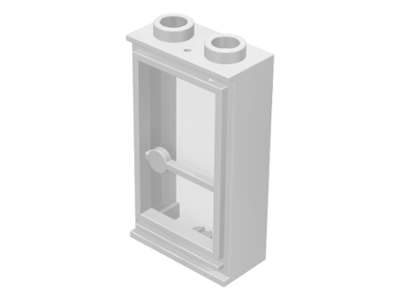 Door 1 x 2 x 3 Right, Hollow Studs, Fixed Glass in White