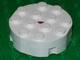 Turntable 4 x 4 - Old Type Complete - Faceted with Indented Base in White
