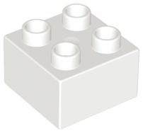 Duplo Brick 2 x 2 in White