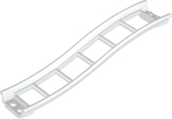 Vehicle Track, Roller Coaster Ramp Small, 3 Bricks Elevation in White