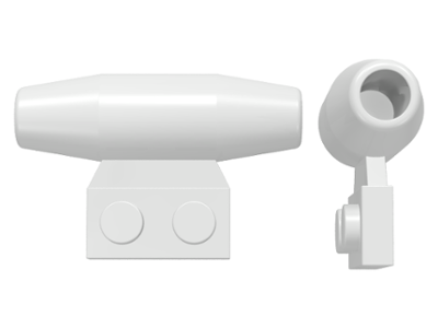 Engine - Smooth, Small 1 x 2 Side Plate [No Axle Holders] in White