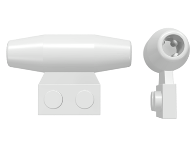 Engine - Smooth, Small 1 x 2 Side Plate [With Axle Holders] in White