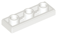 Tile Special 1 x 3 Inverted with Center Hole in White