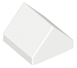Brick Sloped Double 45° 1 x 1 in White