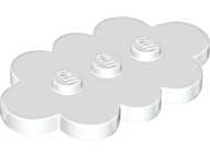 Plate Special 3 x 5 Cloud with 3 Center Studs in White