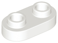 Plate Special 1 x 2 Rounded with 2 Open Studs in White