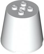 Cone 4 x 4 x 3 with Axle Hole in White