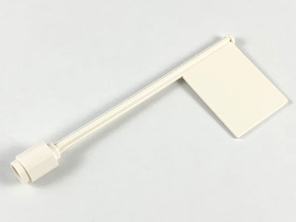 Flag on Flagpole, Straight in White