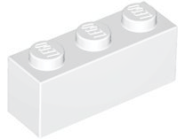 Brick 1 x 3 in White
