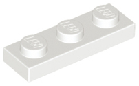 Plate 1 x 3 in White
