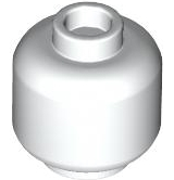Minifig Head [Plain] [Hollow Stud] in White