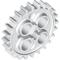 Technic Gear 24 Tooth [New Style with Single Axle Hole] in White