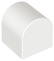 Duplo Brick 2 x 2 x 2 Curved Top in White