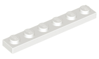 Plate 1 x 6 in White