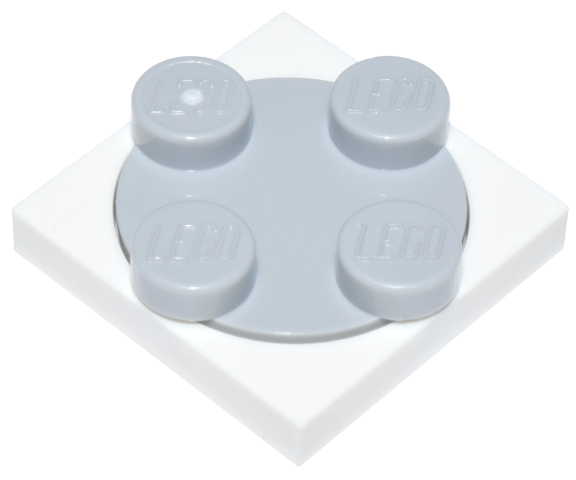 Turntable 2 x 2 Plate, Light Bluish Gray Top [Complete Assembly] in White