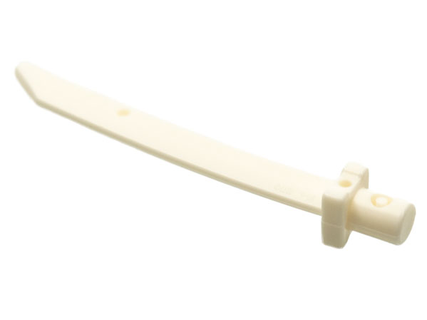 Weapon Sword Blade with Bar, Square Crossguard in White