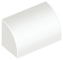 Brick Curved 1 x 2 x 1 No Studs in White