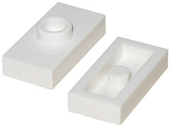 Plate Special 1 x 2 with 1 Stud without Groove (Jumper) in White