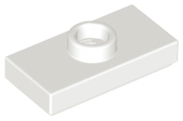 Plate Special 1 x 2 with 1 Stud with Groove (Jumper) in White