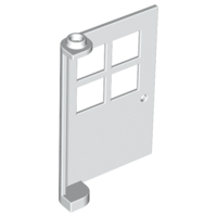 Door 1 x 4 x 5 with 4 Panes, Squared Base in White