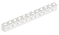 Technic Brick 1 x 12 [11 Pin Holes] in White