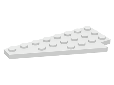 Wedge, Plate 8 x 4 Wing Left without Underside Stud Notch in White
