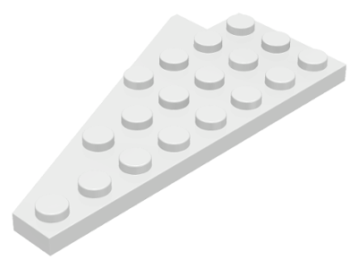 Wedge Plate 8 x 4 Wing Right with Stud Notch in White