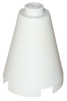Cone 2 x 2 x 2, Solid Stud in White