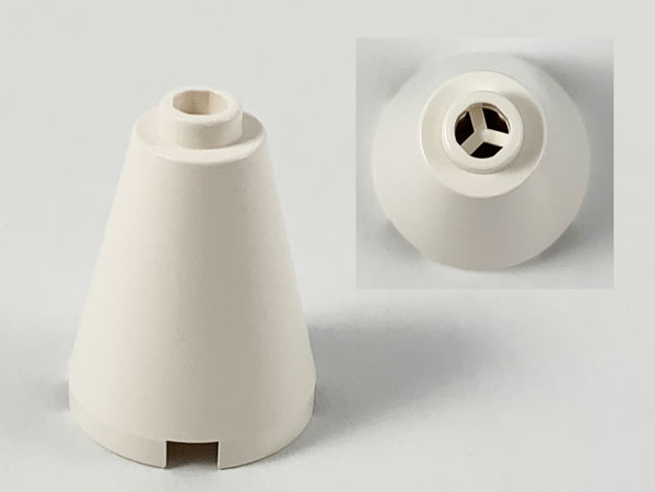 Cone 2 x 2 x 2, Blocked Open Stud in White