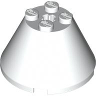 Cone 4 x 4 x 2, Axle Hole [Plain] in White