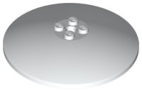 Dish 8 x 8 Inverted [Radar], Solid Studs, Rounded Anti-stud Underside in White