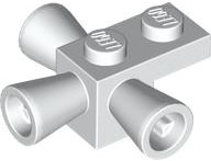 Brick Special 1 x 1 with 3 Speakers / Loudspeakers / Space Positioning Rockets in White
