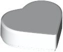 Tile 1 x 1 Heart in White