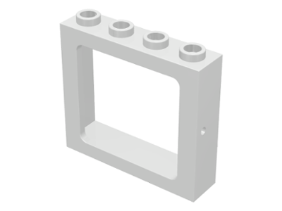 Window 1 x 4 x 3 Train with All Studs Hollow in White