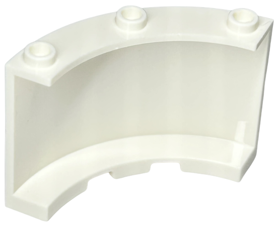 Panel 4 x 4 x 3 Quarter Cylinder in White
